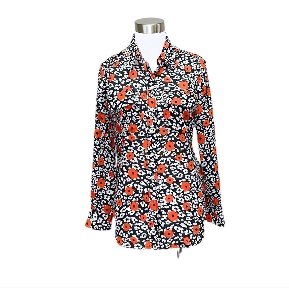 Banana republic poppy button down top